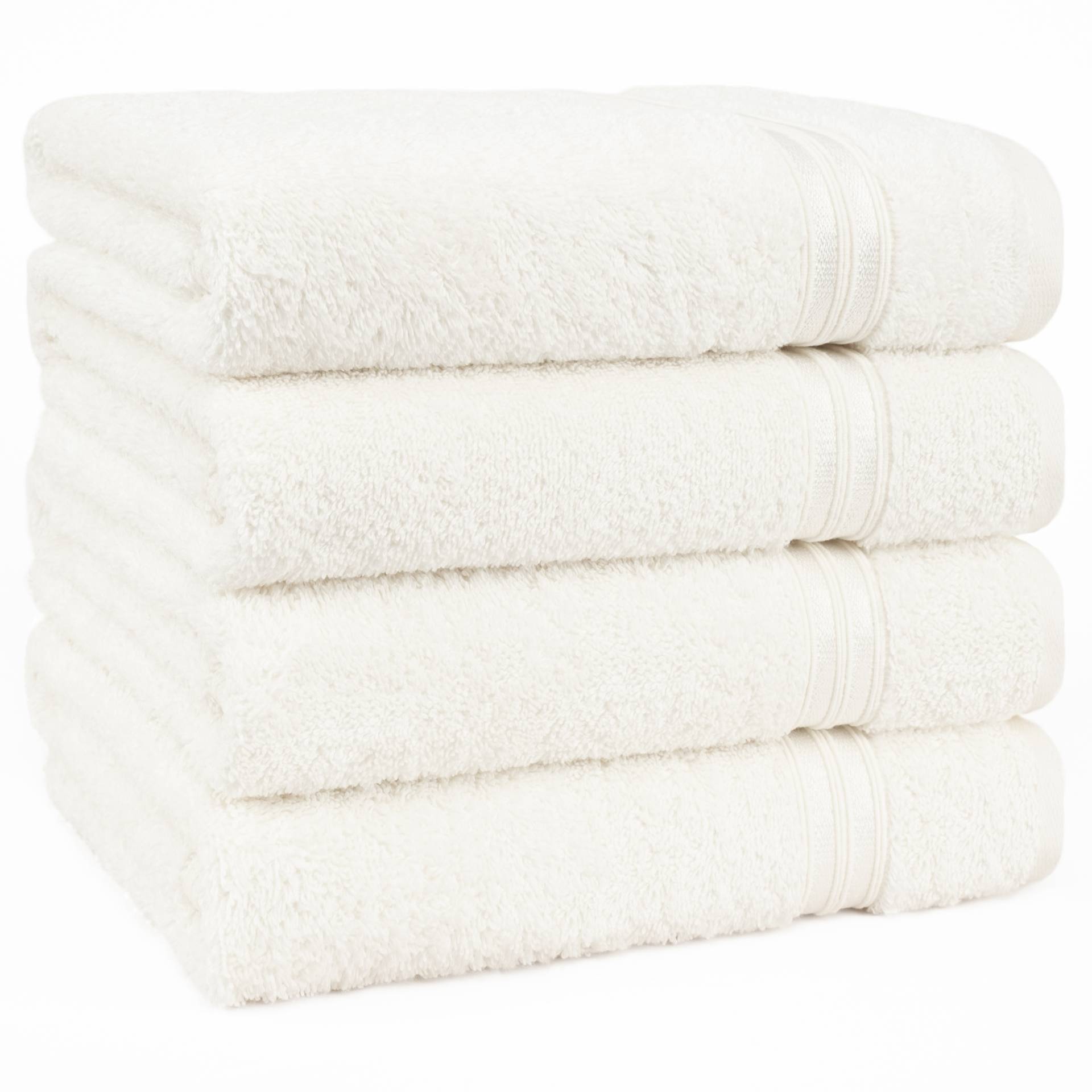 HAMMETEX Handtuch Set "4er Set Handtücher 50x100 cm, 100% Baumwolle, Weich & Saugstark" mit Bordüre, einfarbig, weich von Hammetex