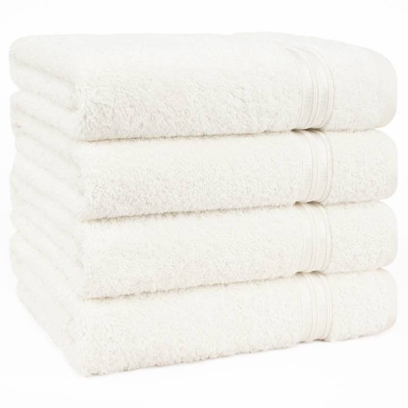 HAMMETEX Handtuch Set "4er Set Handtücher 50x100 cm, 100% Baumwolle, Weich & Saugstark" mit Bordüre, einfarbig, weich von Hammetex