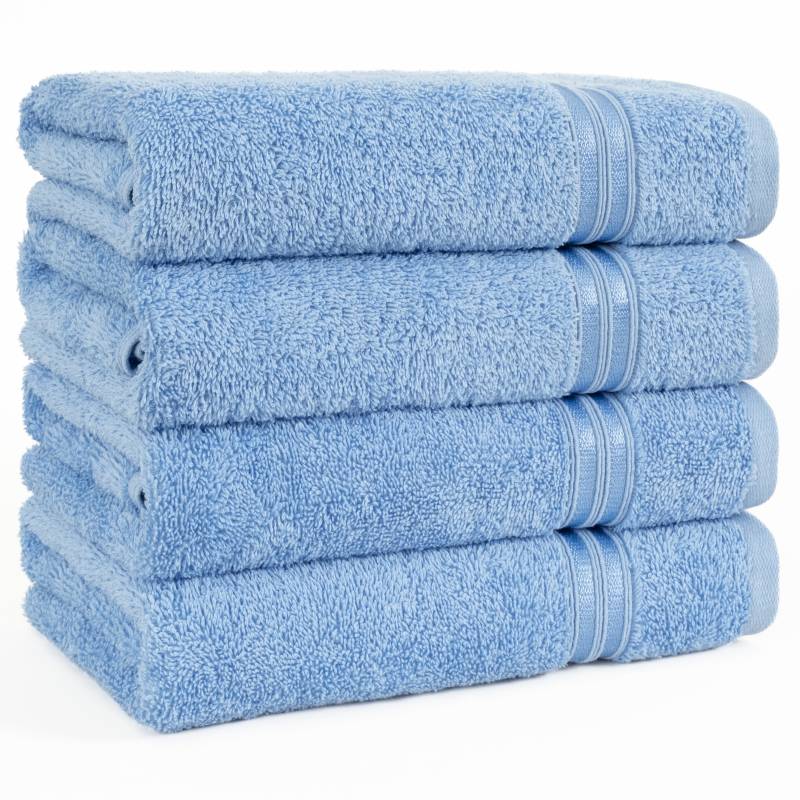 HAMMETEX Handtuch Set "4er Set Handtücher 50x100 cm, 100% Baumwolle, Weich & Saugstark" mit Bordüre, einfarbig, weich von Hammetex