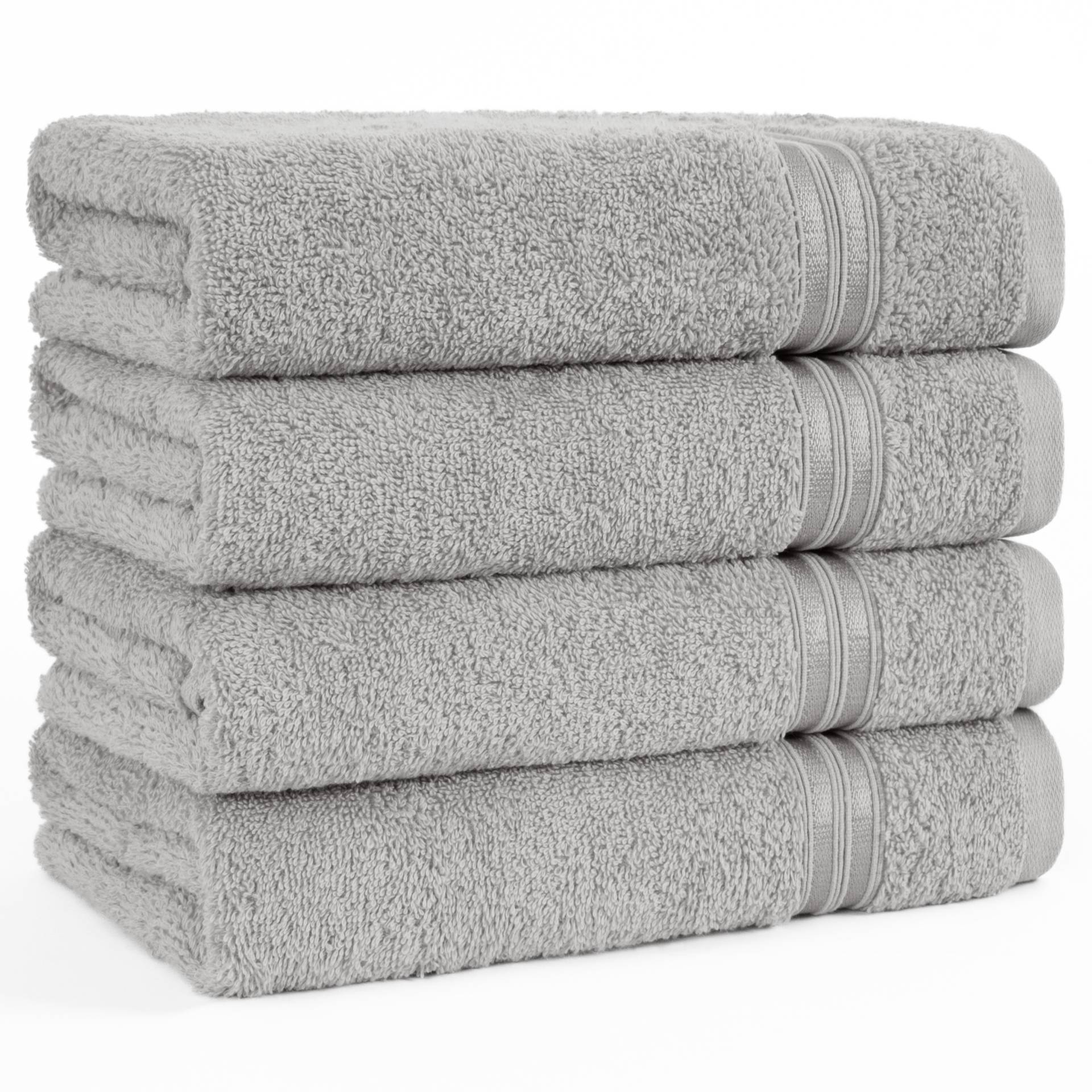 HAMMETEX Handtuch Set "4er Set Handtücher 50x100 cm, 100% Baumwolle, Weich & Saugstark" mit Bordüre, einfarbig, weich von Hammetex