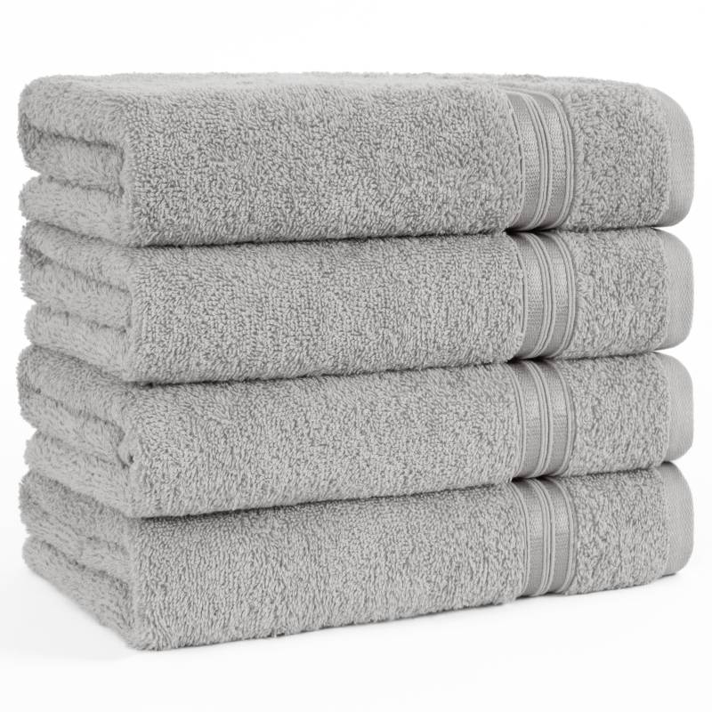 HAMMETEX Handtuch Set "4er Set Handtücher 50x100 cm, 100% Baumwolle, Weich & Saugstark" mit Bordüre, einfarbig, weich von Hammetex