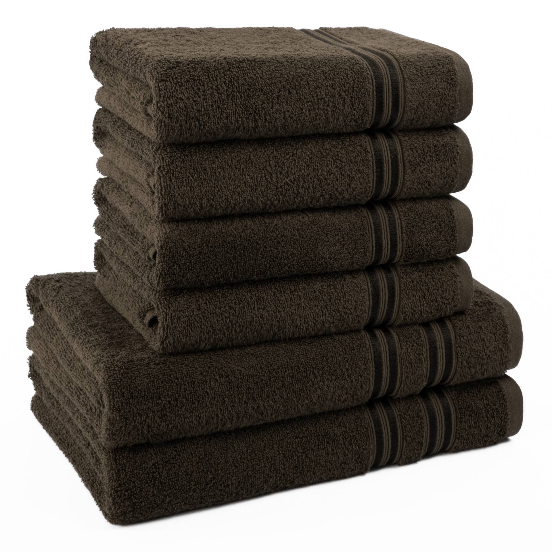 HAMMETEX Handtuch Set "6-teiliges Handtuch Set, 100% Baumwolle, Weich & Saugstark" Set 6 Stk. Frottier mit Bordüre, einfarbig, weich von Hammetex