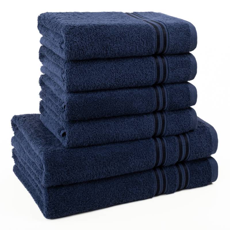 HAMMETEX Handtuch Set "6-teiliges Handtuch Set, 100% Baumwolle, Weich & Saugstark" Set 6 Stk. Frottier mit Bordüre, einfarbig, weich von Hammetex