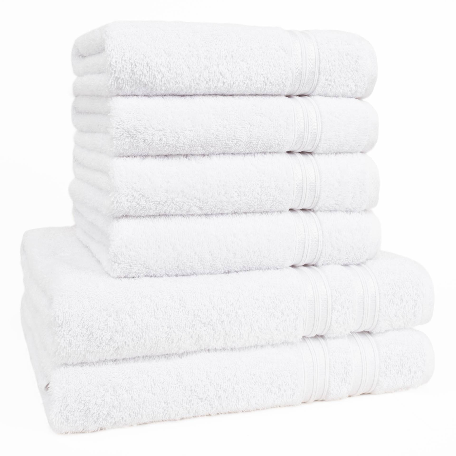 HAMMETEX Handtuch Set "6-teiliges Handtuch Set, 100% Baumwolle, Weich & Saugstark" Set 6 Stk. Frottier mit Bordüre, einfarbig, weich von Hammetex