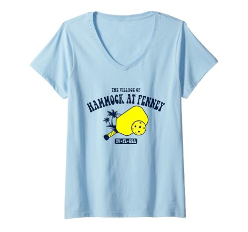 Damen Das Dorf der Hängematte bei Fenney TV FL USA Pickleball Design T-Shirt mit V-Ausschnitt Damen Das Dorf der Hängematte bei Fenney TV FL USA Pickleball Design T-Shirt mit V-Ausschnitt von Hammock at Fenney TV FL USA Designs and Souvenirs