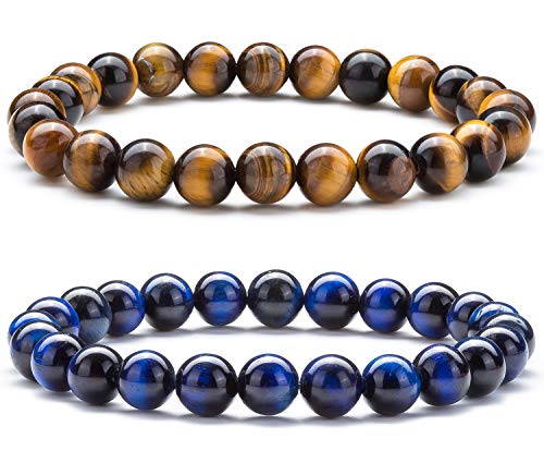 Hamoery Herren Damen 8mm Naturstein Lava Rock Diffusor Armband Elastisch Yoga Achat Perlen Armband Armreif-21014, 6 7 inch, Stein Hamoery Herren Damen 8mm Naturstein Lava Rock Diffusor Armband Elastisch Yoga Achat Perlen Armband Armreif-21014, 6 7 inch, Stein von Hamoery