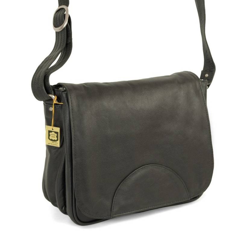 Hamosons Handtasche Damen-Handtasche Größe M, Retro-Look, Nappa-Leder Schwarz Hamosons 577 von Hamosons