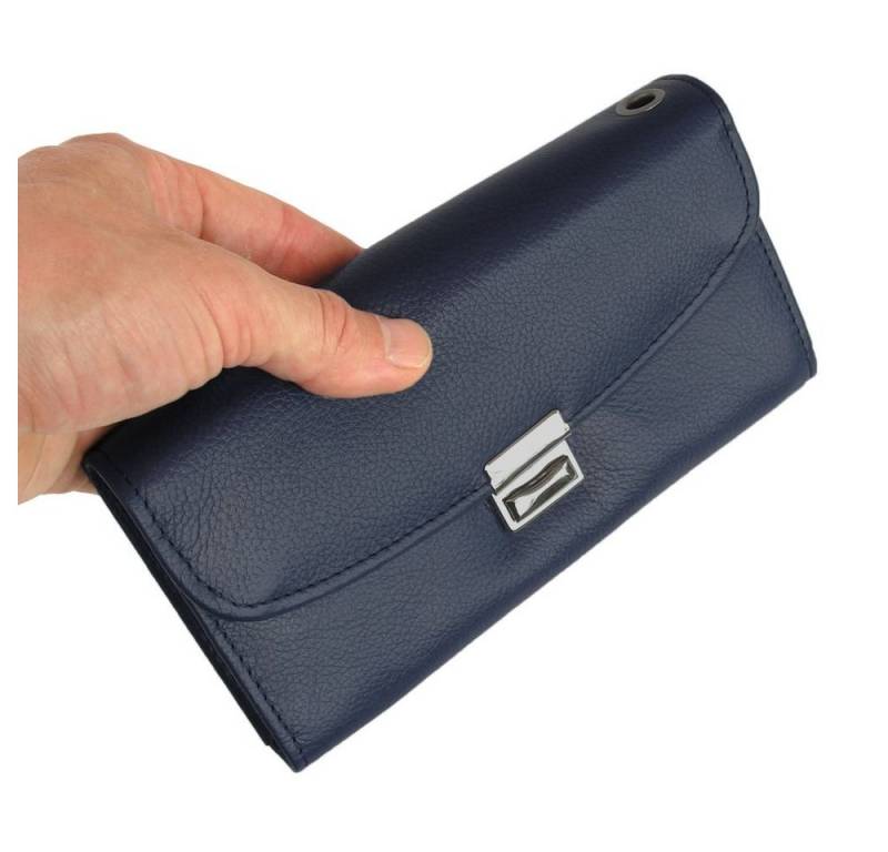 Hamosons Kellnerbörse Profi Kellnerbörse Kellnergeldbeutel, Nappa-Leder, Dunkles Rauch-Blau von Hamosons