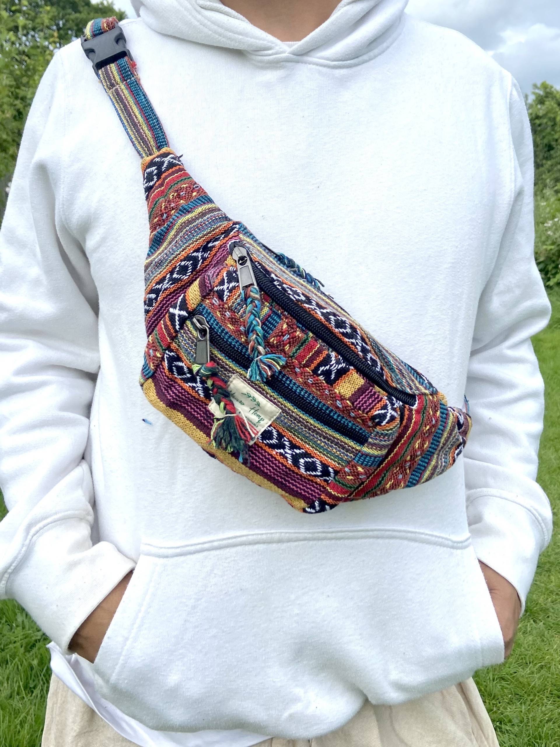 Ethno Baumwolle Bauchtasche Handgemachte Hippie Festival Bauchtasche von HamroHemp
