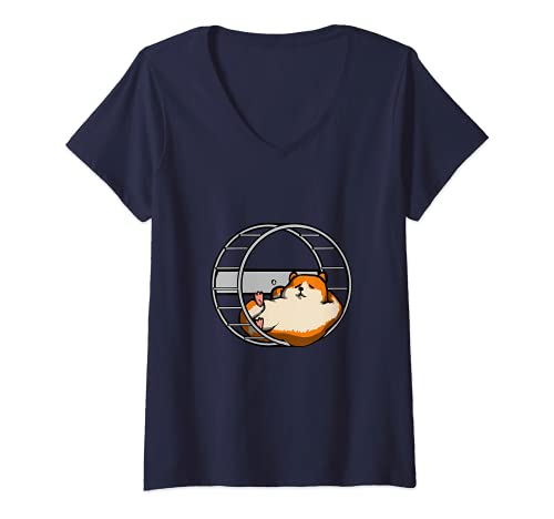 Damen Hamsterrad für Nickerchen T-Shirt mit V-Ausschnitt Damen Hamsterrad für Nickerchen T-Shirt mit V-Ausschnitt von Hamster Wheel Nap