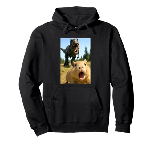 Lustiger Hamster Dinosaurier Trex Selfie Tierliebhaber Jungen Mädchen Pullover Hoodie von HamsterAxis1