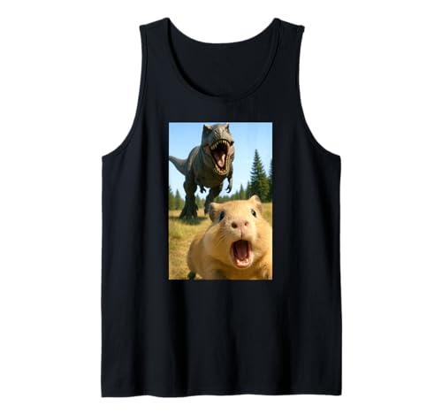 Lustiger Hamster Dinosaurier Trex Selfie Tierliebhaber Jungen Mädchen Tank Top von HamsterAxis1