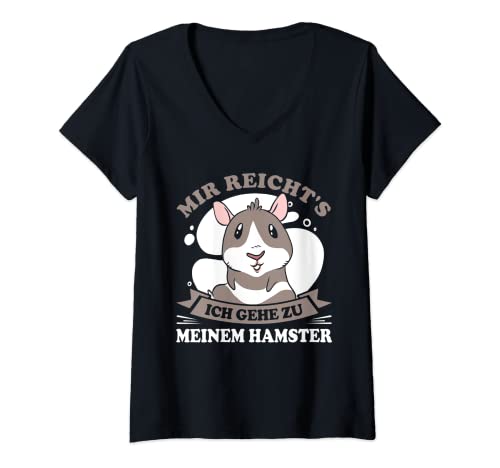 Damen Hamster Haustier Hamsterliebhaber Hamsterfans T-Shirt mit V-Ausschnitt Damen Hamster Haustier Hamsterliebhaber Hamsterfans T-Shirt mit V-Ausschnitt von Hamstermotiv Hamsterfans Hamster Hamsterbesitzerin