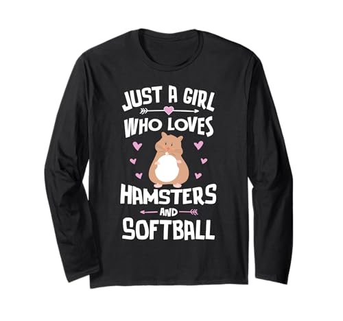 Just A Girl Who Loves Hamsters and Softball Geschenk Frauen Langarmshirt von Hamsters Memme