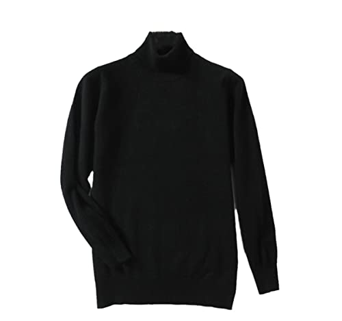 Hamthuit Herren Kaschmir Rollkragen Herren Pullover Herbst Winter Warm Jersey Strickpullover Hoher Kragen Pullover, Schwarz , Medium von Hamthuit