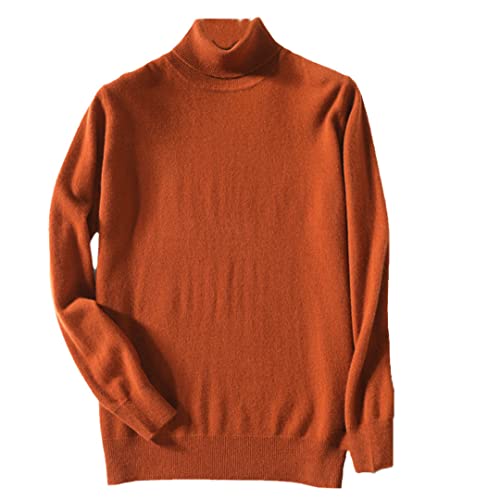 Hamthuit Herren Kaschmir Rollkragen Herren Pullover Herbst Winter Warm Jersey Strickpullover Hoher Kragen Pullover, caramel, Medium von Hamthuit