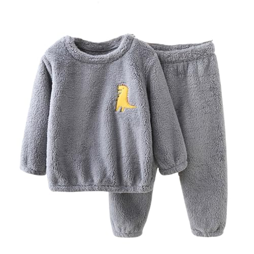 Kinder Schlafanzug Jungen Mädchen Pyjama Winter Warm Zweiteiler Hausanzug Fleece Langarm Nachtwäsche Warme Hauskleidung Zweiteilig Mit Lange Oberteile Und Hosen von HanDucks