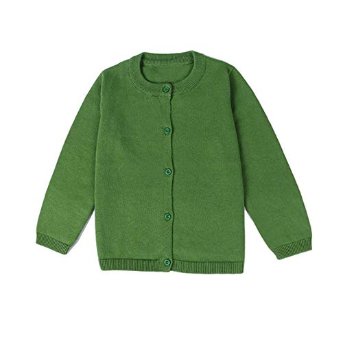 Baby Jungen Mädchen Strickjacke Herbst Baumwolle Pullover Tops Kinder Kleidung Strickcardigan Pullover Frühling Kleidung Gr. 104, 15011 Grün von HanPaint