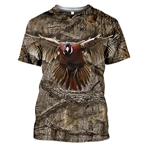 Camo Jagd Tiere Wildschwein 3D T-Shirt Sommer Casual Männer T-Shirts Mode Streetwear Frauen Pullover Kurzarm Tops Style 02 4XL von HanPaint