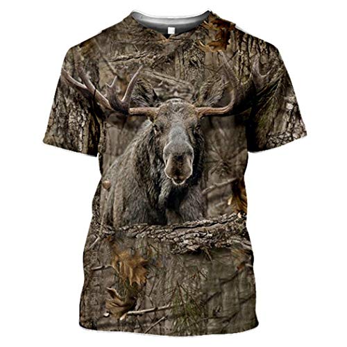 Camo Jagd Tiere Wildschwein 3D T-Shirt Sommer Casual Männer T-Shirts Mode Streetwear Frauen Pullover Kurzarm Tops Style 13 5XL von HanPaint