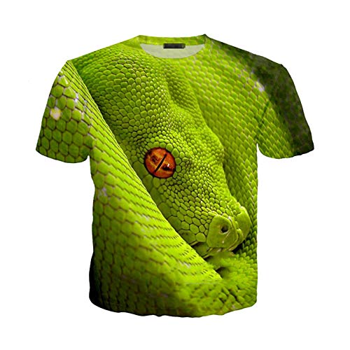 Schlange T-Shirt Sommer Männer Frauen Sweatshirt 3D-Druck Tier Python Kurzarm Streetwear Pullover 1 Asia 4XL von HanPaint