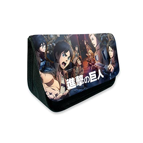 1pc Attack on Titan Federmäppchen Anime Cosplay Doppelschichten Stift Box Stift Beutel Schreibwaren Organizer, Stil 2, Modern von Hanaiette