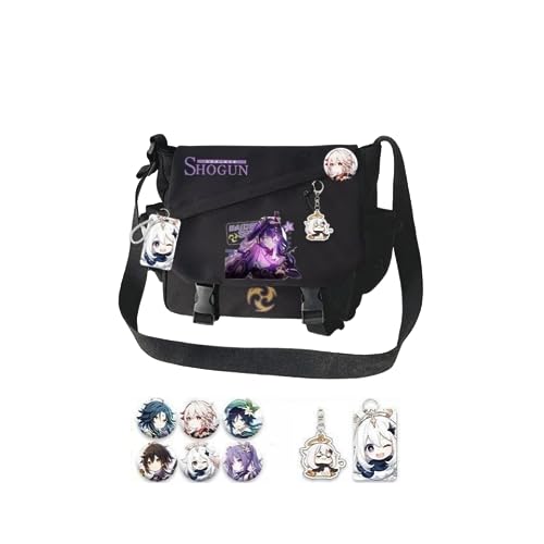 1 x Genshin Impact Schultertasche mit Spielfiguren, Segeltuch, Kuriertasche für Fans, Stil 5, ONE SIZE von Hanaiette