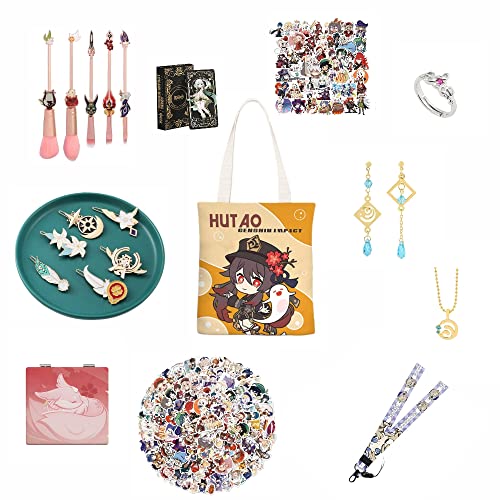 Genshin hat eine Vielzahl von Geschenksets, die für Frauen geeignet sind, einschließlich Aufkleber, Halsketten, Ohrringe, Ringe, Make-up-Pinsel usw, Papier von Hanaiette