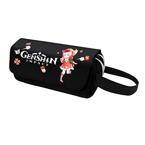 Hanaiette 1 x Genshin Impact Federmäppchen, Anime, Cosplay, doppellagig, Stifteetui, Schreibwaren-Organizer (STYLE3), Schwarz , Anime von Hanaiette