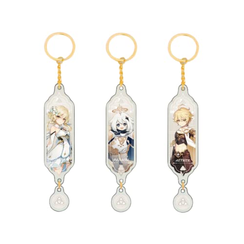 Hanaiette Genshin Impact Game Acryl Schlüsselanhänger Cute Anime Cartoon Full Attribute Keychains for game fans, Style1, Einheitsgröße von Hanaiette