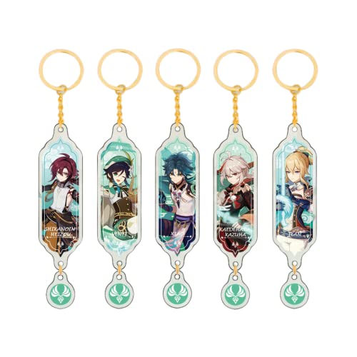 Hanaiette Genshin Impact Game Acryl Schlüsselanhänger Cute Anime Cartoon Full Attribute Keychains for game fans, Style5, Einheitsgröße von Hanaiette