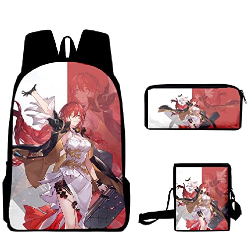 Honkai: Star Rail Rucksack Federmäppchen Spielfiguren Leinwand Messenger Bag 3 Stück, Stil 3, One size Honkai: Star Rail Rucksack Federmäppchen Spielfiguren Leinwand Messenger Bag 3 Stück, Stil 3, One size von Hanaiette
