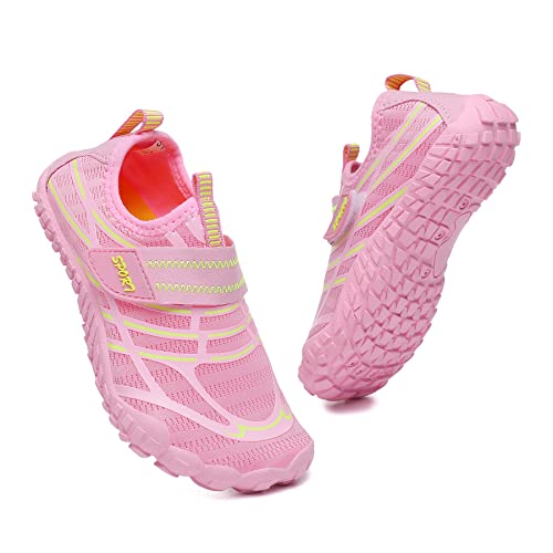 Hanani Badeschuhe Kinder Jungen Mädchen Schwimmschuhe Wasserschuhe Kinder Leichte Barfußschuhe Kinder Schnell Trocknend Strandschuhe Aquaschuhe Rosa EU32 von Hanani