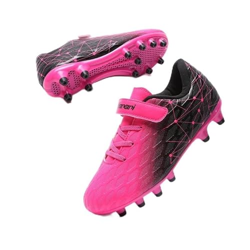 Hanani Fußballschuhe Kinder FG/AG Fussballschuhe Footballschuhe Jungen Mädchen Kids Kunstrasen Trainingsschuhe Soccer Schuhe Sportschueh Teens draußen Hallenfußball Indoor Outdoor Unisex Rosa EU37 von Hanani