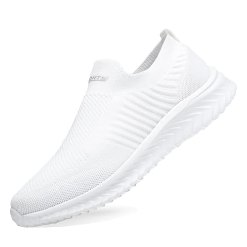 Sneaker Herren Damen Laufschuhe Sportschuhe Turnschuhe Leichtgewichts Walkingschuhe Atmungsaktiv Outdoor Fitness Schuhe Freizeit Straßenlaufschuhe Wanderschuhe Weiß 41EU von Hanani