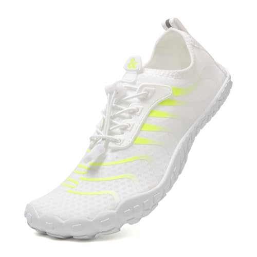 Wasserschuhe Badeschuhe Damen Herren Strandschuhe Schnell Trocknend Drainagelöcher Strand Schwimmschuhe Meeresschuh Surfschuhe Poolschuhe Unisex Barfußschuhe für Kajakfahren Fitnessstudio weiß EU40 Wasserschuhe Badeschuhe Damen Herren Strandschuhe Schnell Trocknend Drainagelöcher Strand Schwimmschuhe Meeresschuh Surfschuhe Poolschuhe Unisex Barfußschuhe für Kajakfahren Fitnessstudio weiß EU40 von Hanani