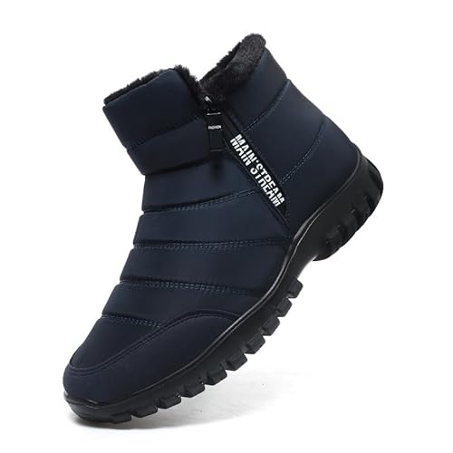 Winterstiefel Herren Winterschuhe Schneestiefel Warm Gefüttert Wanderschuhe Schneestiefel Wanderschuhe Rutschfest Trekkingschuhe Stiefel Outdoor Wanderstiefel Leichte Boots Blau EU45 von Hanani