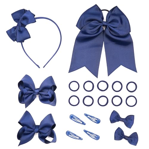 Hanaoops 20 Stück Schleife Haarspange Haarschmuck-set Mädchen Haarband Haarklammer Groß Schleifen Haarspange Stirnband Haarseil Set Baby Kinder für Geburtstag Weihnachten Kindertagsgeschenk von Hanaoops