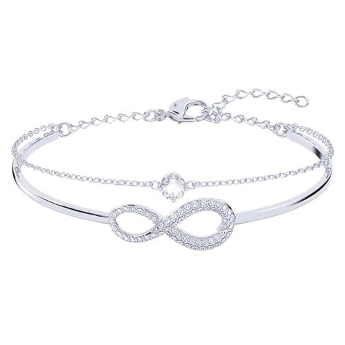Hanaoops Armband für Damen Unendliche Liebe Symbol Armbänder 925 Sterling Silber/Rosegold Unendlichkeit Symbol Infinity Zirkonia Feine Armband Verstellbar Freundschaft Armkette Geschenk für Frauen von Hanaoops