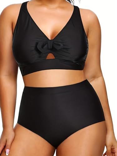 Hanaoops Bikini Damen Set Sexy Große Größen Zweiteiliger Badeanzug Push Up Cross Back Badeanzüge Bikinioberteil Hoher Taille Bauchkontrolle Bikinihose Mode Strandbikini Bademode Hanaoops Bikini Damen Set Sexy Große Größen Zweiteiliger Badeanzug Push Up Cross Back Badeanzüge Bikinioberteil Hoher Taille Bauchkontrolle Bikinihose Mode Strandbikini Bademode von Hanaoops
