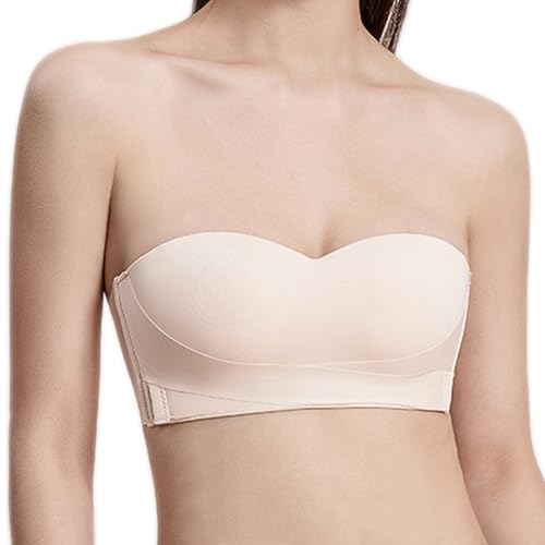 Hanaoops Damen Bandeau Trägerloser BH Ohne Bügel Push Up BHS Komfort Ungepolstert Unsichtbare Anti-Rutsch Bra von Hanaoops