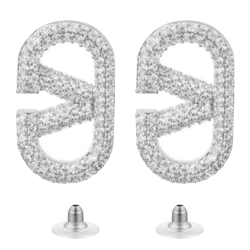 Hanaoops Ohrringe für Damen Geometrischer Buchstabe Ohrringe Hypoallergen Quadrate Ohrstecker Ohrringe Modeschmuck Ohrringe für Frauen und Mädchen Geschenke Gold & Silber von Hanaoops