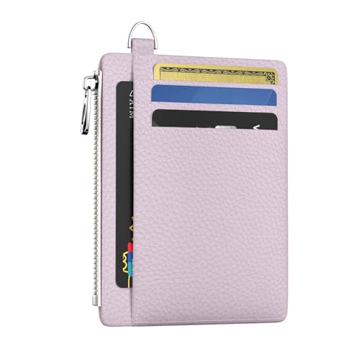 Hancynir Schlanke Geldbörse für Damen, Kreditkartenetui, RFID-Karten-Etui, Vordertasche, PU-Leder, dünner Reise-Reißverschluss, Münzfach, Bargeld, Ausweis, Fenster, Mädchen, Geldbörse, Geschenke, 1 von Hancynir