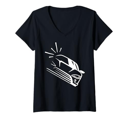 Damen Handgezeichnetes Auto, lustiges Unisex-Design für Männer und Frauen T-Shirt mit V-Ausschnitt Damen Handgezeichnetes Auto, lustiges Unisex-Design für Männer und Frauen T-Shirt mit V-Ausschnitt von Hand Drawn Car Funny Unisex Design Men Women Tee