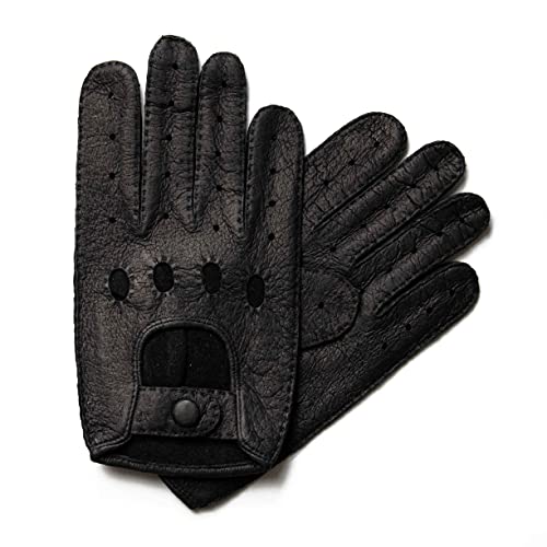 Hand Gewand by Weikert Autohandschuhe aus 100% echtem Peccary Leder, Lederhandschuhe zum Autofahren, Damen (7,5, schwarz) von Hand Gewand by Weikert