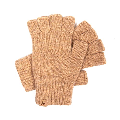 Hand Gewand by Weikert Damen Strickhandschuhe ohne Finger, Winterhandschuhe ohne Finger, Handschuh für das Handy, Wolle, Touchscreen von Hand Gewand by Weikert