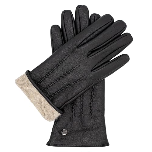 Hand Gewand by Weikert JESS- Damen Lederhandschuhe aus Ziegenleder mit warmer Kaschmir-Wolle Fütterung; Elegante Nappa Damenhandschuhe aus weichem Leder mit warmer Kaschmirfütterung Gr. 7 von Hand Gewand by Weikert