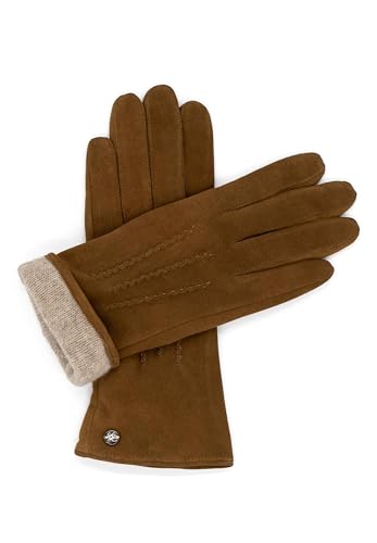 Hand Gewand by Weikert LEYLA – Damen Lederhandschuhe in Lamm-Velourleder mit warmer Kaschmir-Wolle Fütterung; gefütterte Damenhandschuhe, Wildleder, Winter von Hand Gewand by Weikert