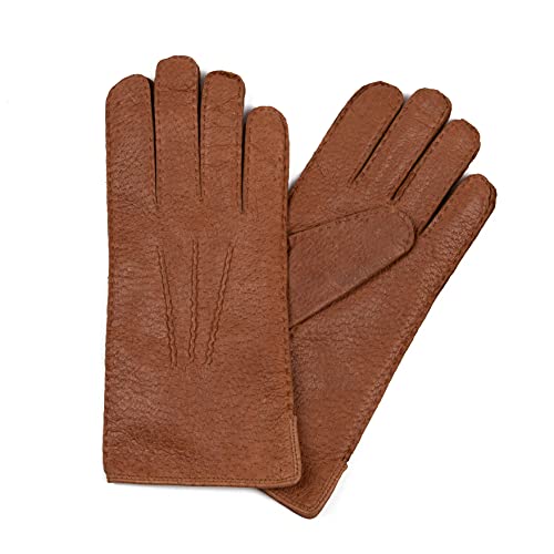 Hand Gewand by Weikert Lederhandschuhe aus Peccary Leder mit sehr weichem Alpaccafutter, Pekari, Winterhandschuhe für Damen & Herren, Cork 9,5 von Hand Gewand by Weikert