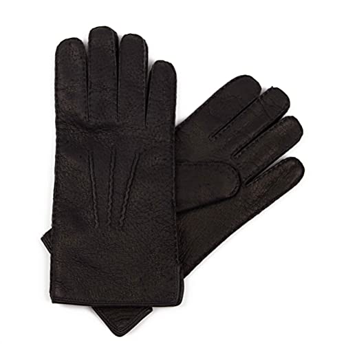 Hand Gewand by Weikert Lederhandschuhe aus Peccary Leder mit sehr weichem Alpaccafutter, Pekari, Winterhandschuhe für Damen & Herren, schwarz 10 von Hand Gewand by Weikert